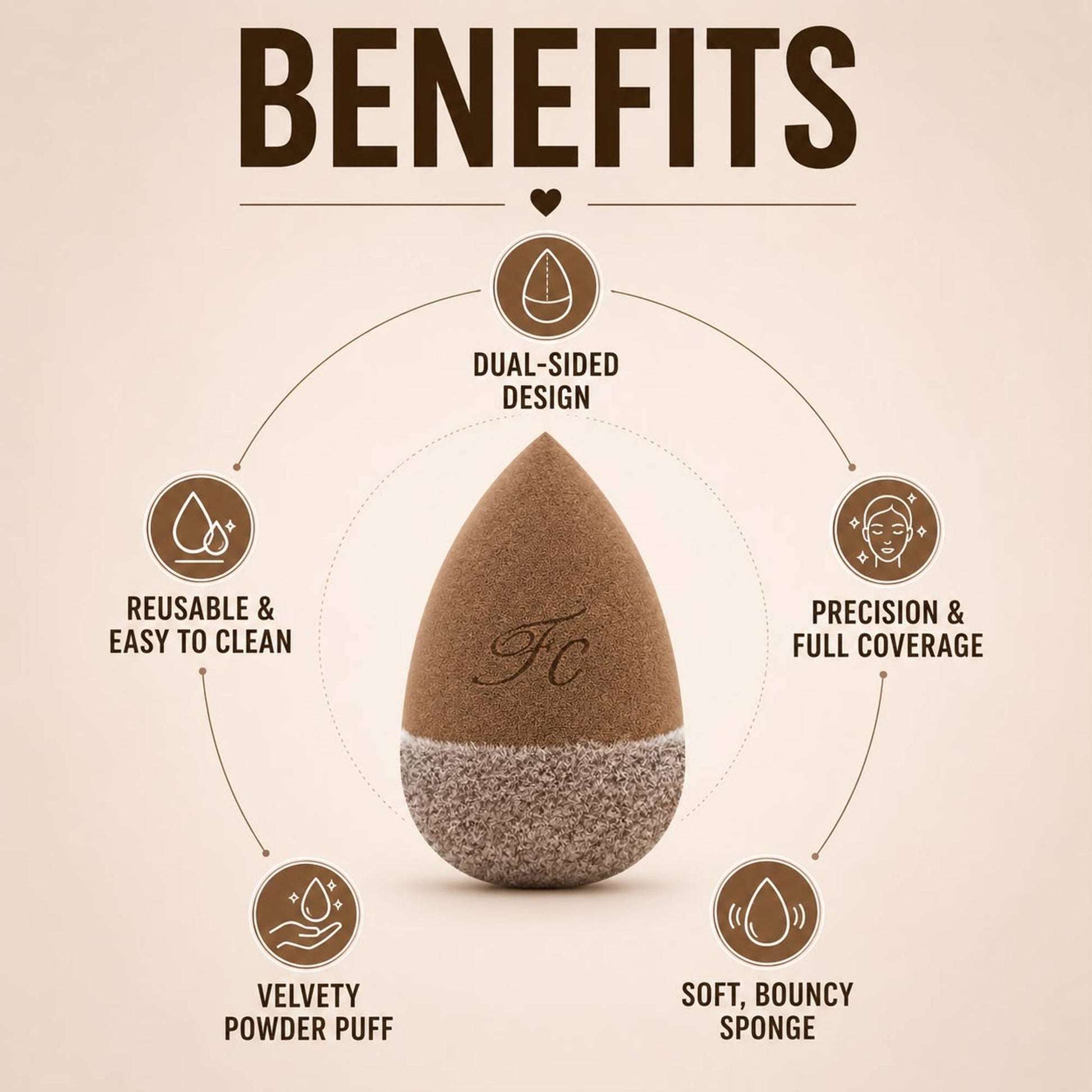 FASHION COLOUR Platinum Beauty Blender - Brown