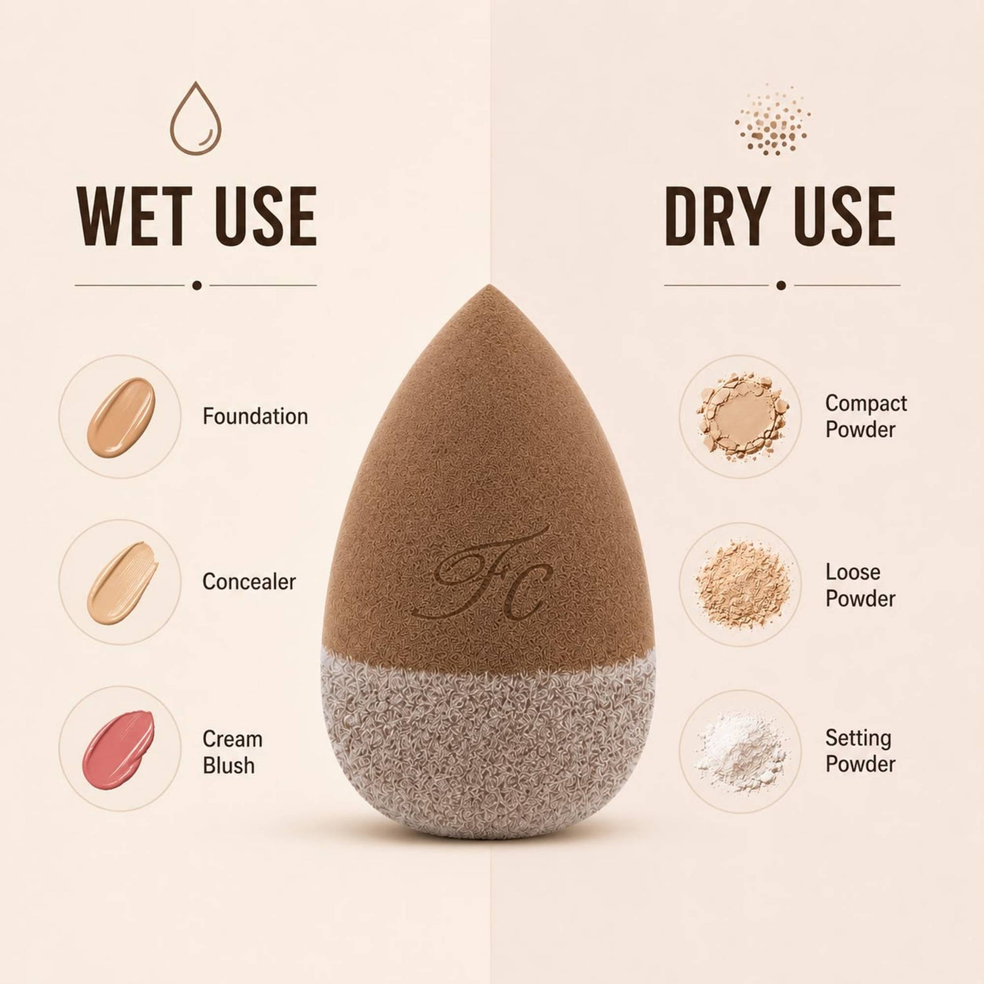FASHION COLOUR Platinum Beauty Blender - Brown