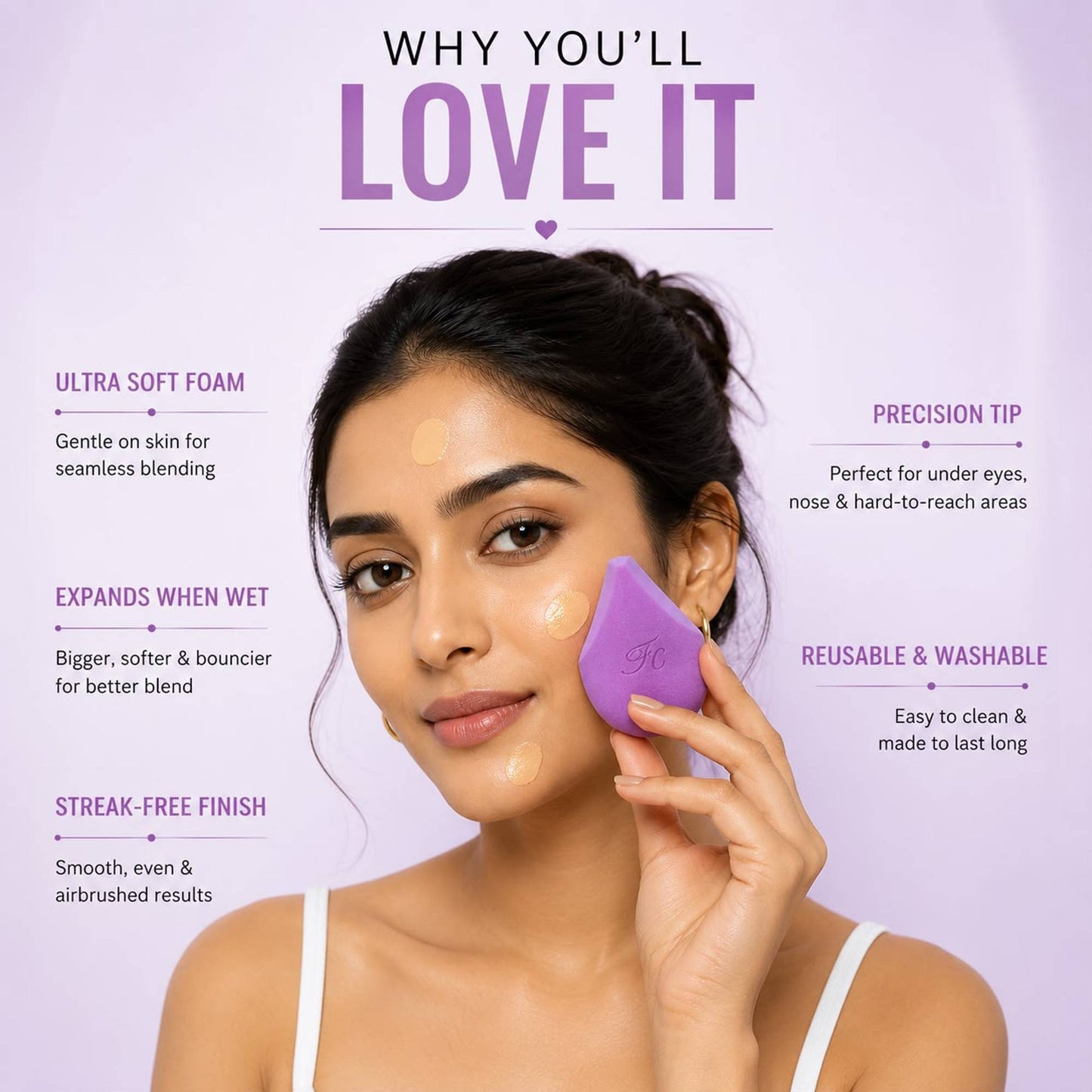 FASHION COLOUR Platinum Beauty Blender - Purple