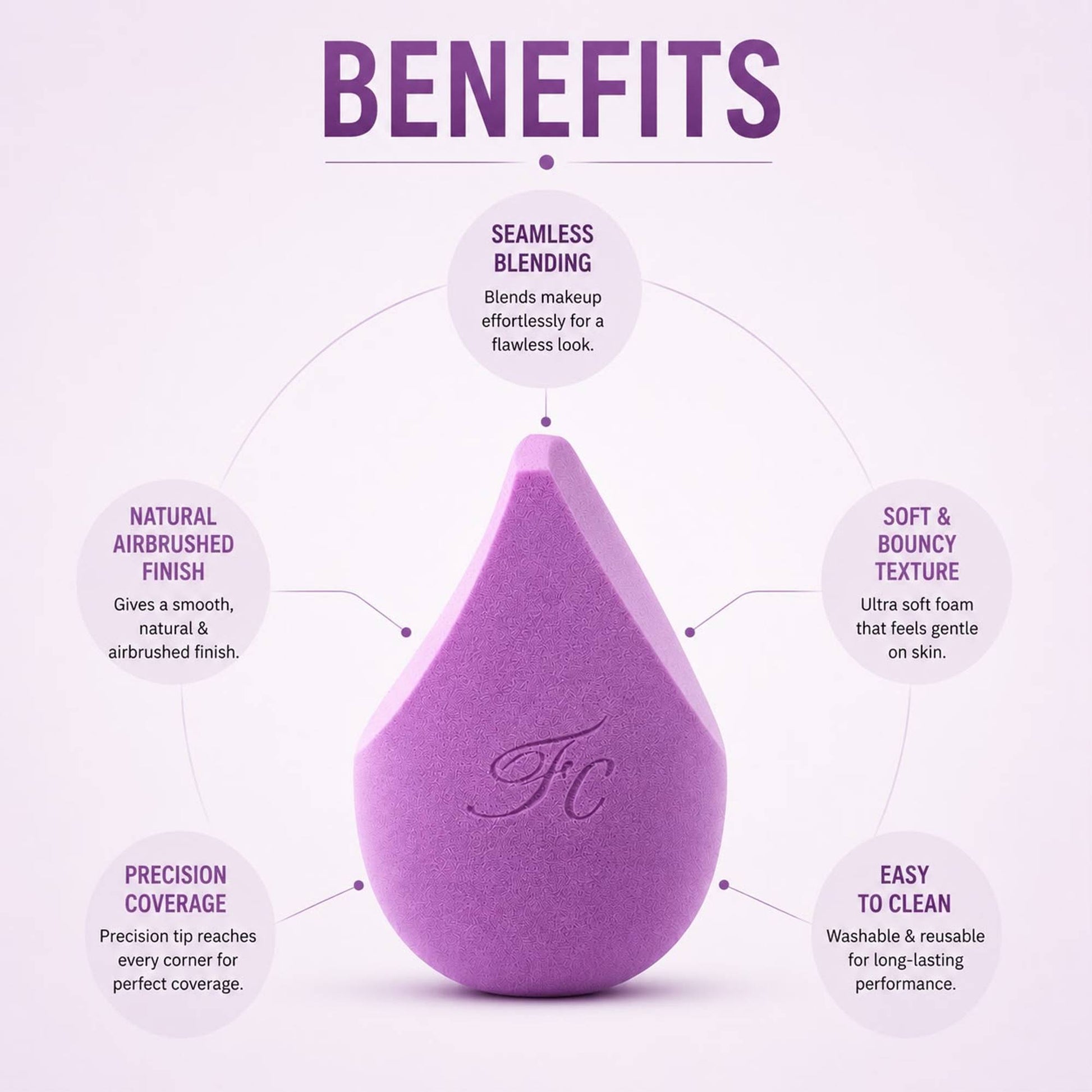 FASHION COLOUR Platinum Beauty Blender - Purple