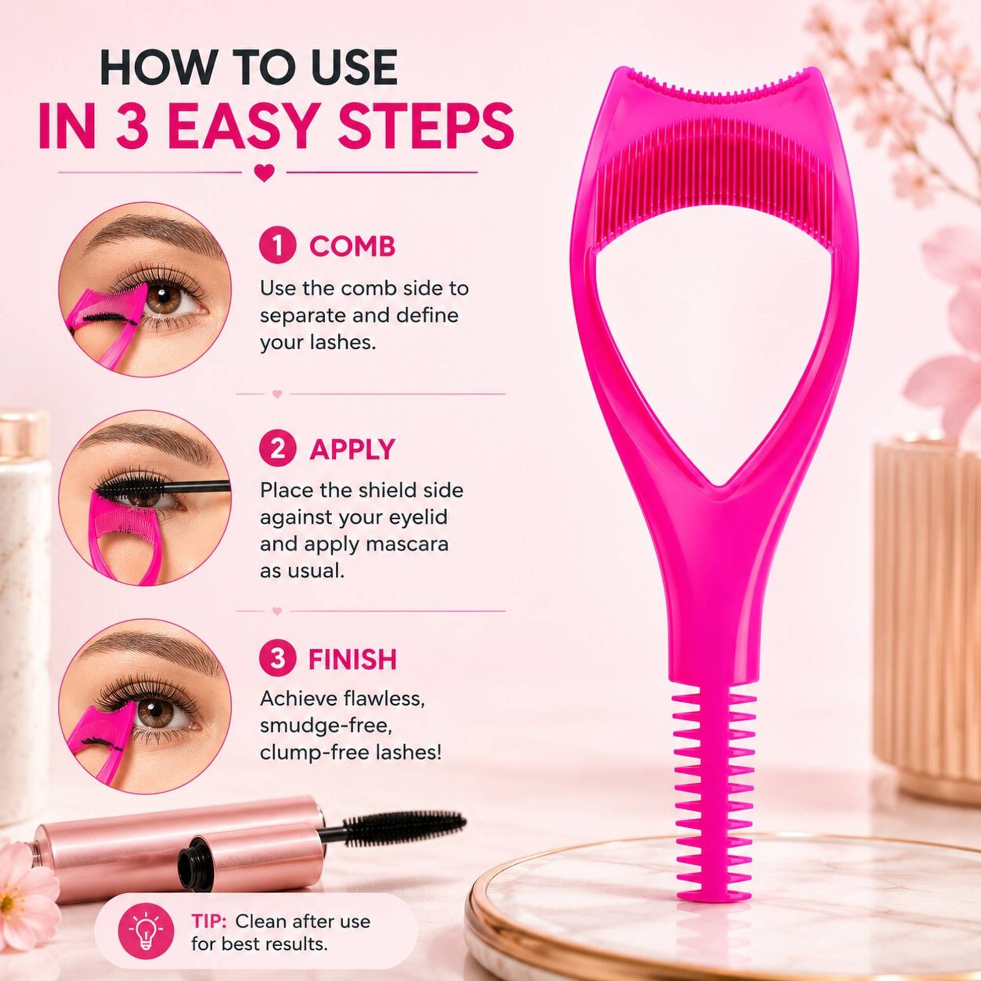 Kayanara Eyelash Guard For Mess-Free Mascara Application & Smudge-Free Eye Makeup Tool