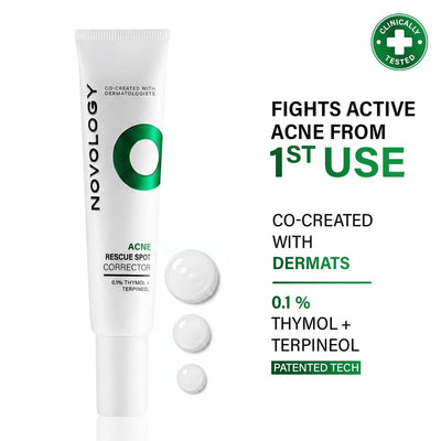 Novology Acne Spot Corrector, For Pimples, Whiteheads, Blackheads, For Sensitive Skin, Dermat Tested