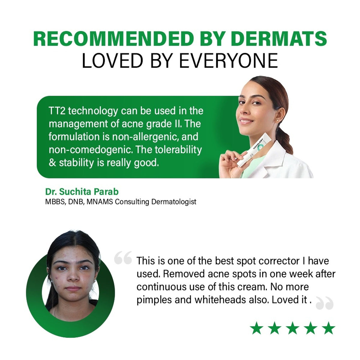 Novology Acne Spot Corrector, For Pimples, Whiteheads, Blackheads, For Sensitive Skin, Dermat Tested