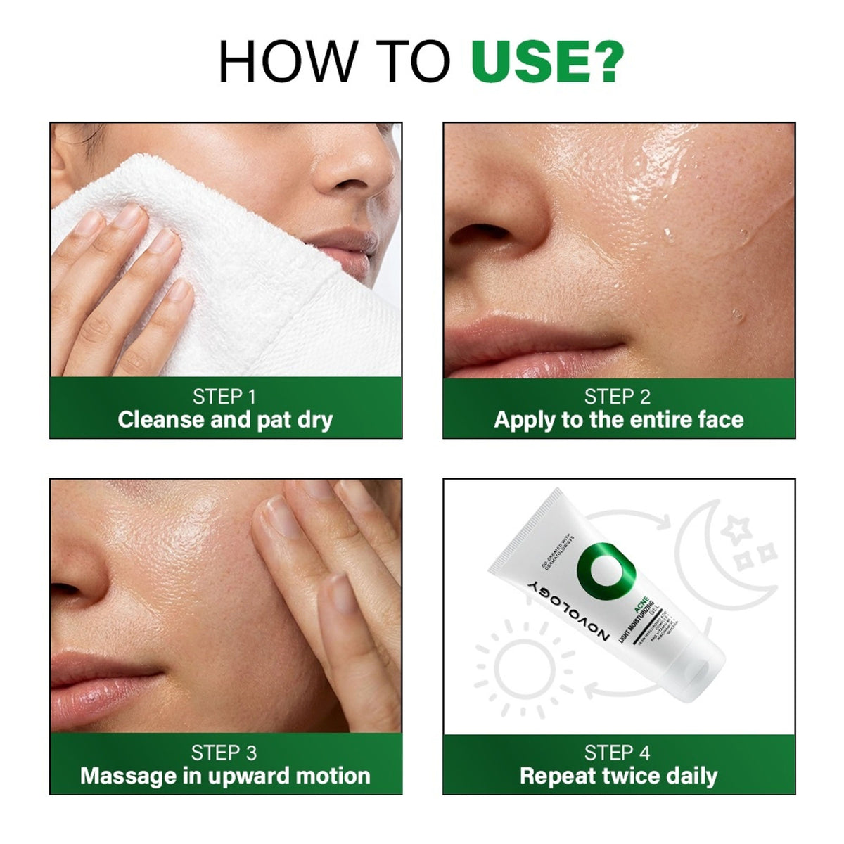 Novology Acne Light Moisturising Gel, Upto 100 Hours of Hydration, Dermat Tested, For Sensitive Skin