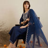 Indyancart IE Ethnic Motifs Embroidered Regular Aari Work Kurta with Trousers & With Dupatta