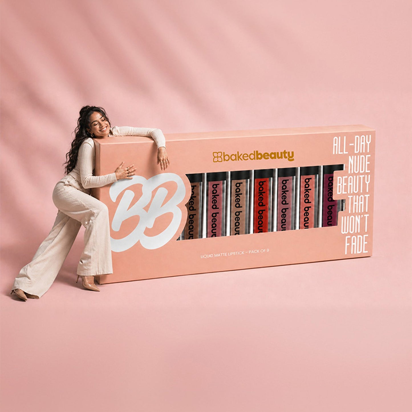 Baked Beauty Liquid Matte Lipstick Nude Palette - Pack of 9