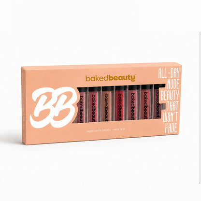 Baked Beauty Liquid Matte Lipstick Nude Palette - Pack of 9