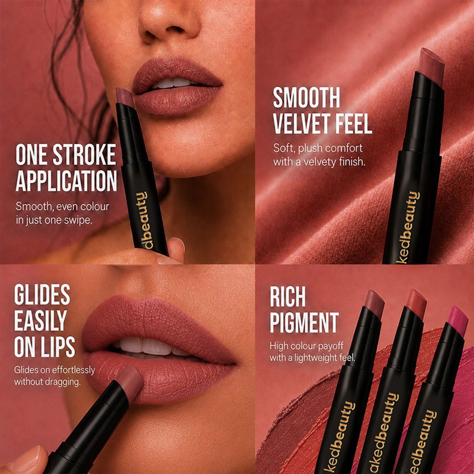 Baked Beauty My Crayon Midnight Kiss Super Matte Lip Cream Crayon Lipsticks - Pack of 3
