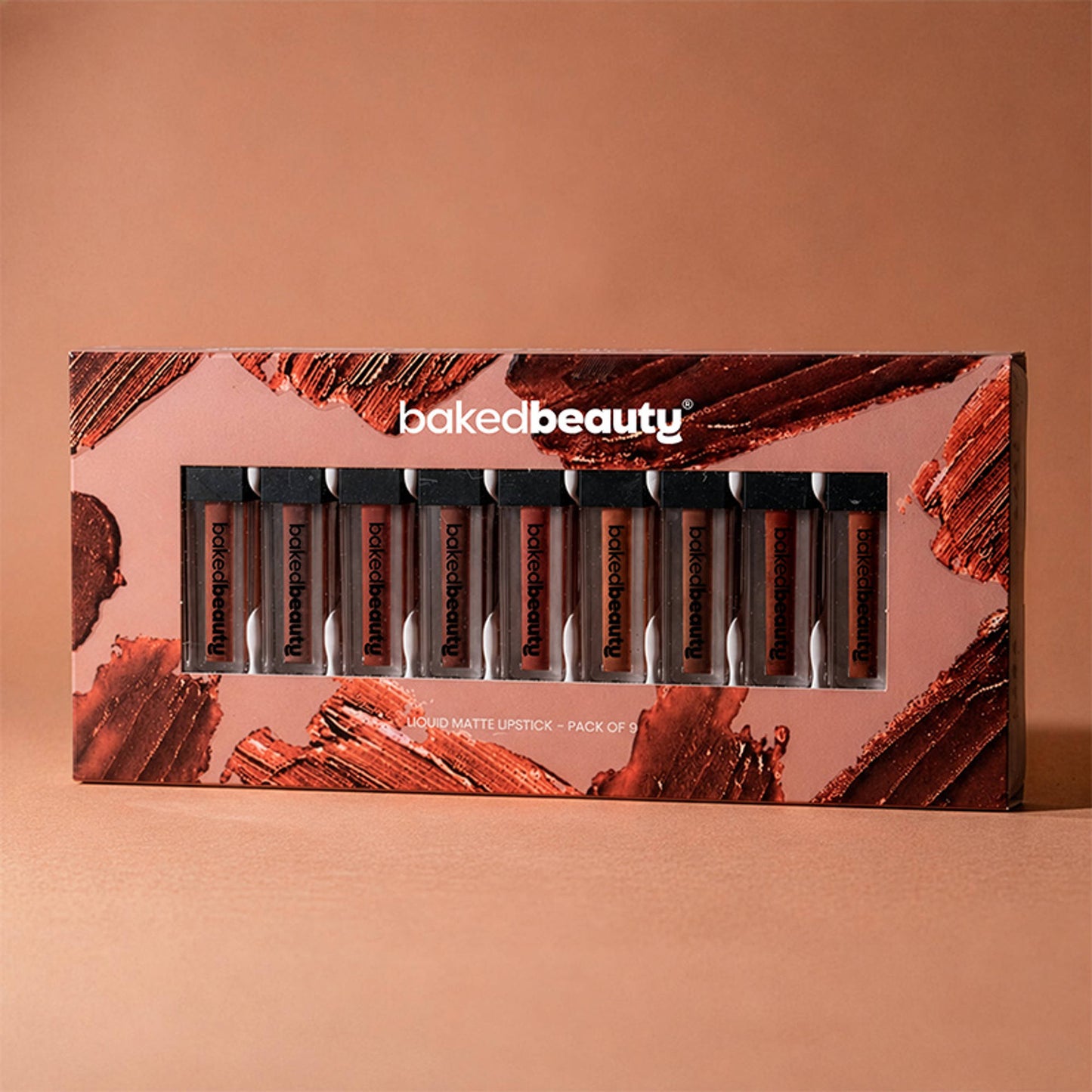 Baked Beauty Liquid Matte Lipstick Brown Palette - Pack Of 9