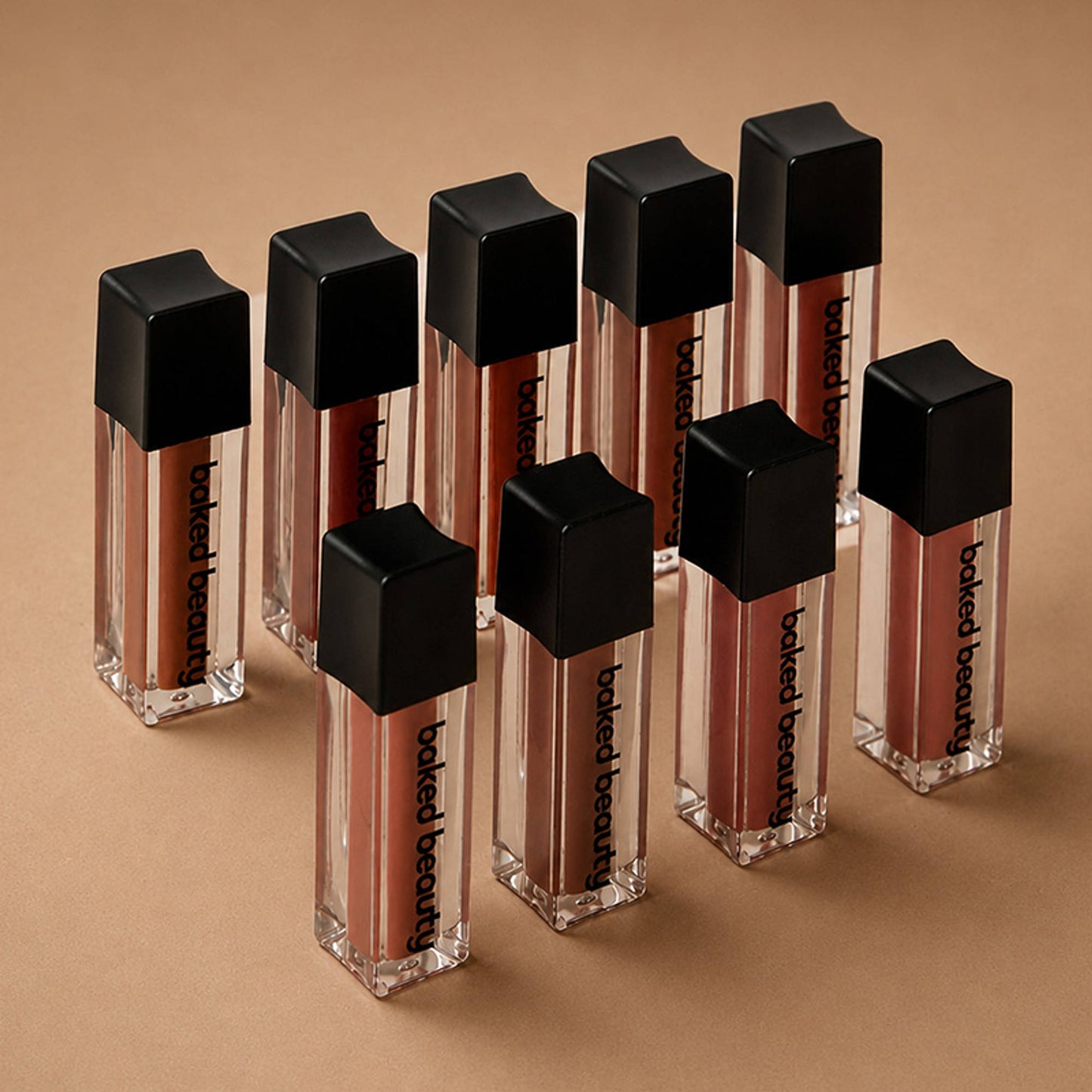 Baked Beauty Liquid Matte Lipstick Brown Palette - Pack Of 9