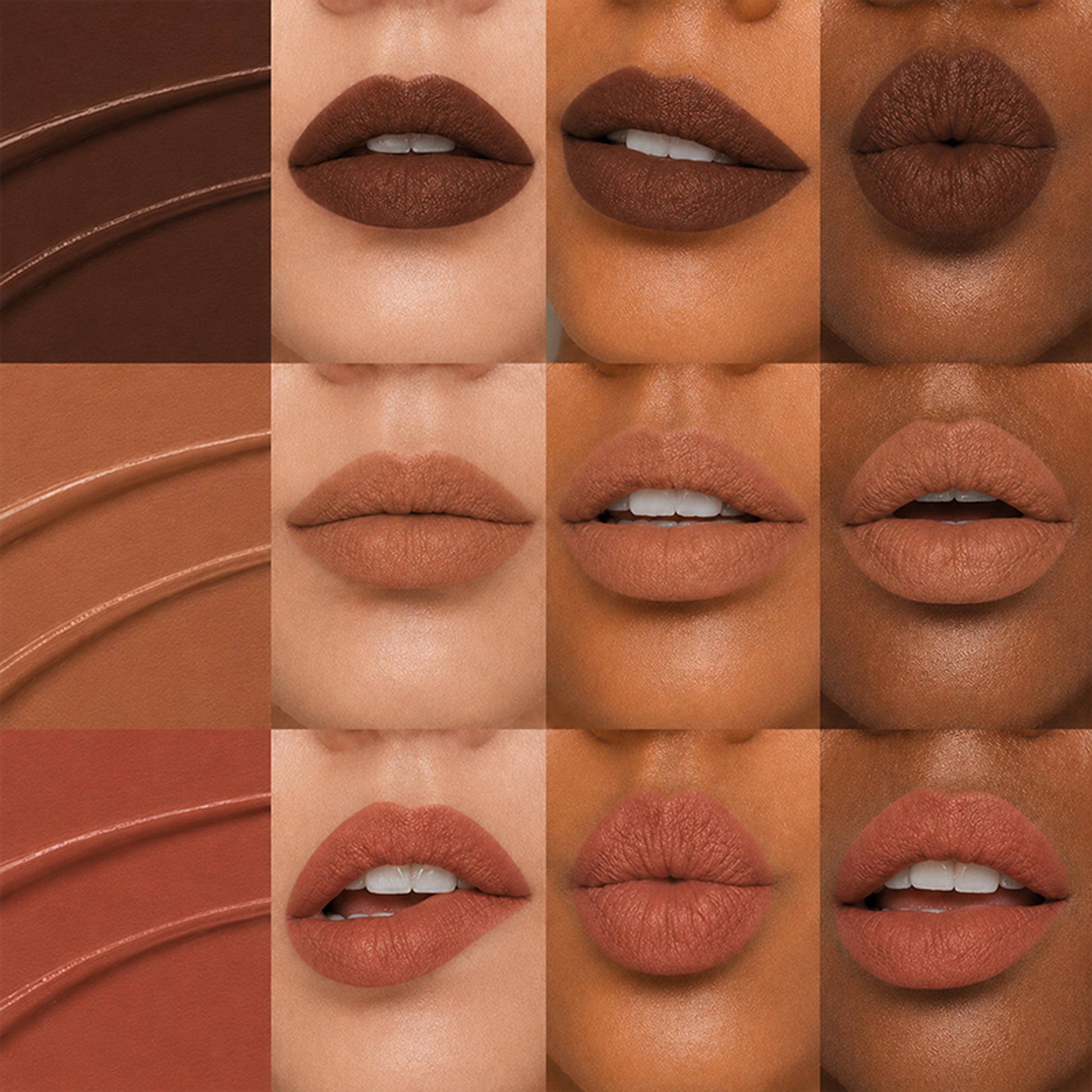 Baked Beauty Liquid Matte Lipstick Brown Palette - Pack Of 9