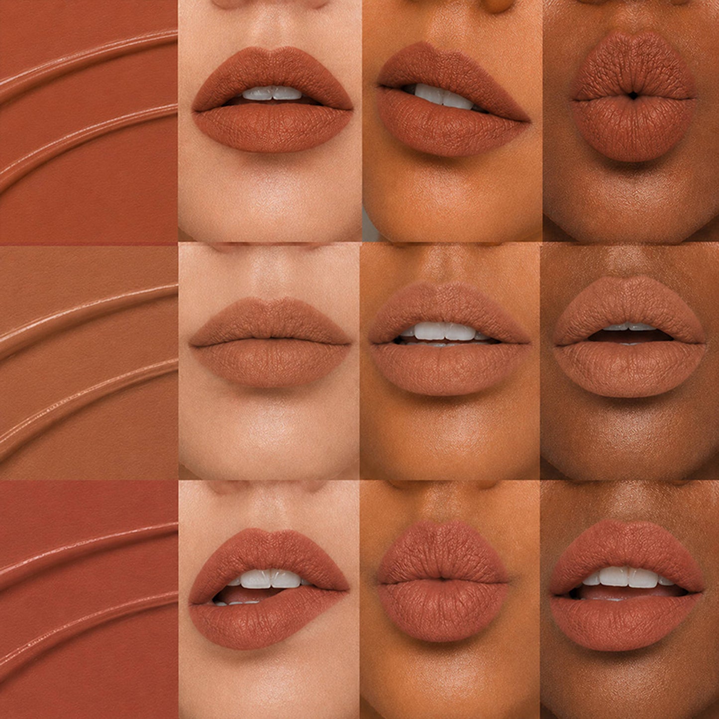 Baked Beauty Liquid Matte Lipstick Brown Palette - Pack Of 9