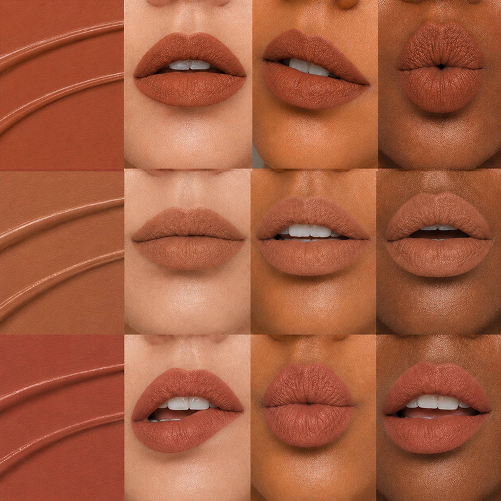 Baked Beauty Liquid Matte Lipstick Brown Palette - Pack Of 9