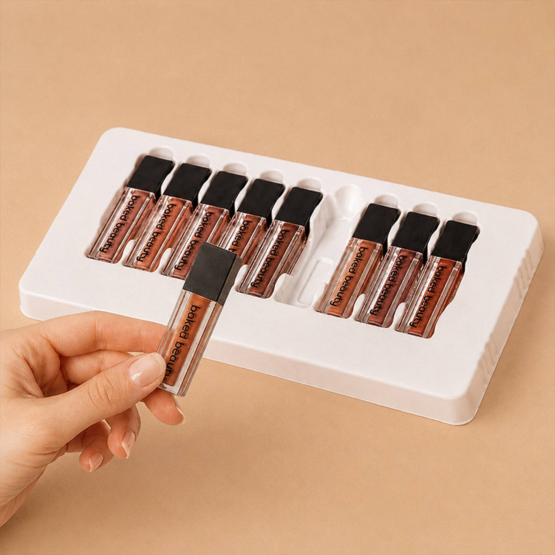 Baked Beauty Liquid Matte Lipstick Brown Palette - Pack Of 9