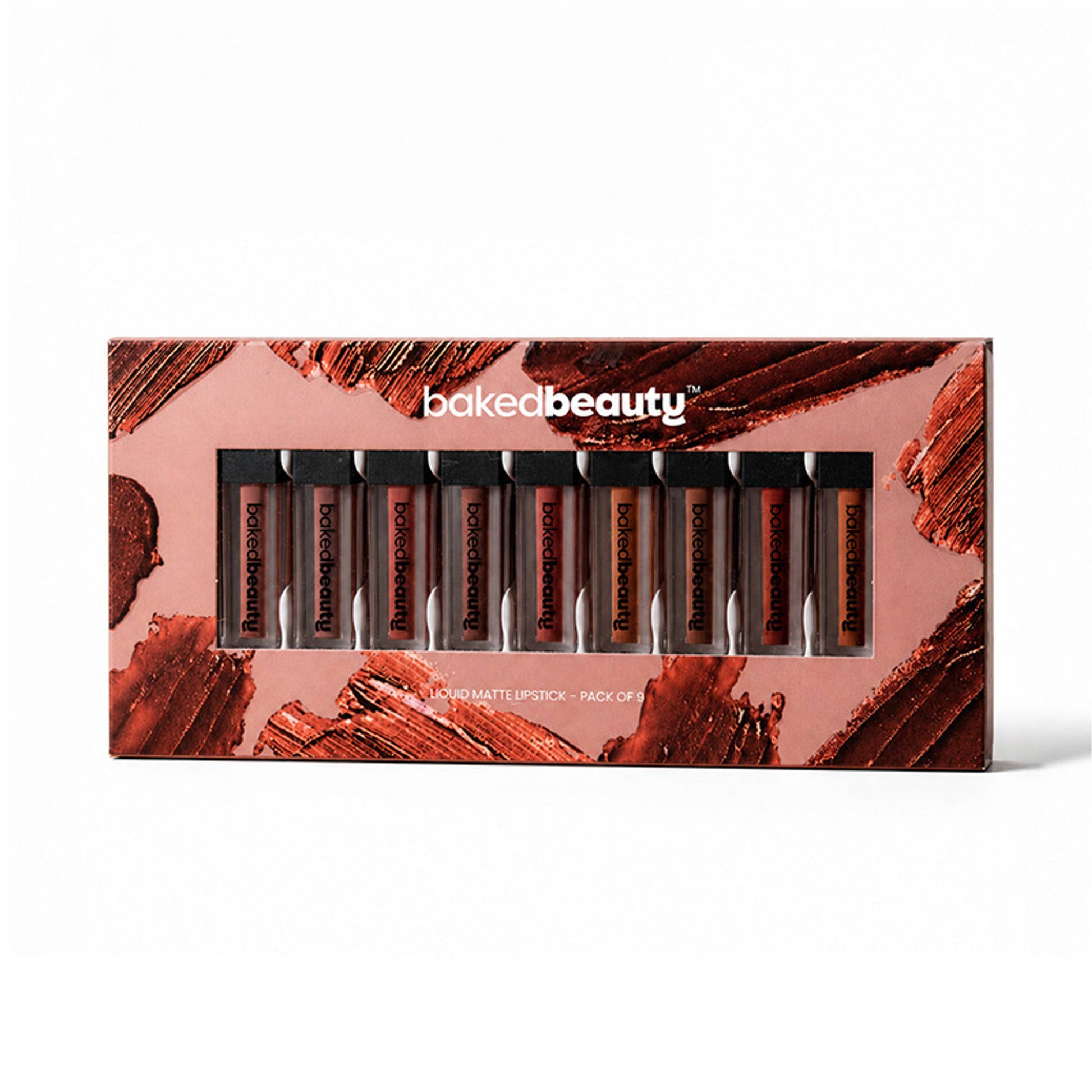 Baked Beauty Liquid Matte Lipstick Brown Palette - Pack Of 9