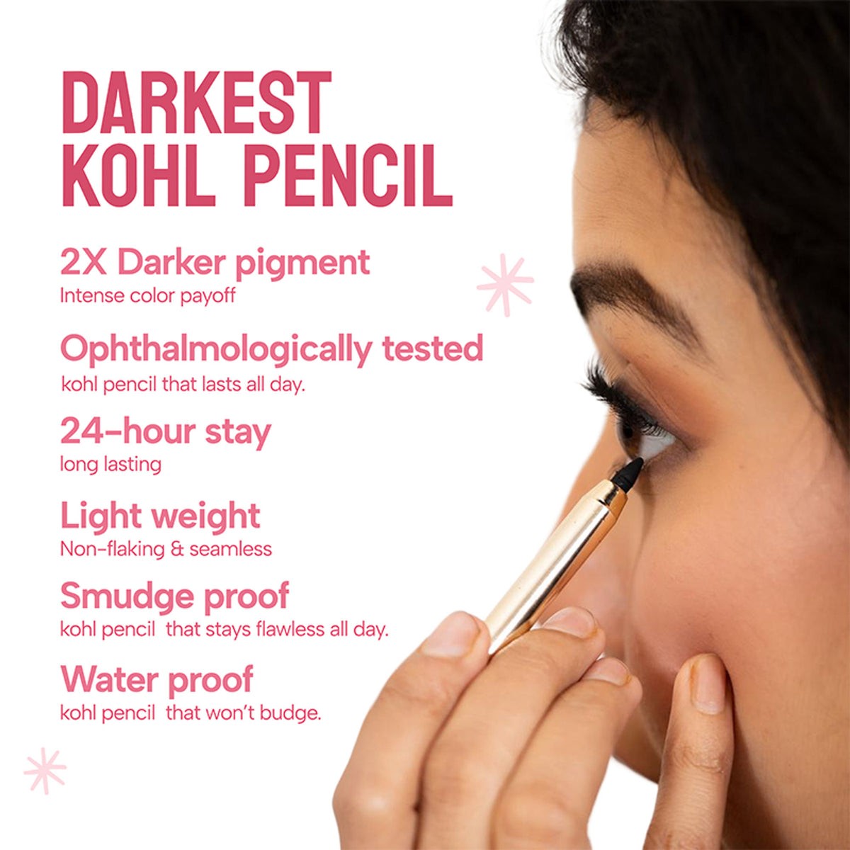 Baked Beauty Moonlit Supreme Kohl in black, baked eyeshadow pencil with smooth application and rich pigmentation.