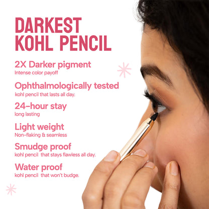 Baked Beauty Moonlit Supreme Kohl in black, baked eyeshadow pencil with smooth application and rich pigmentation.