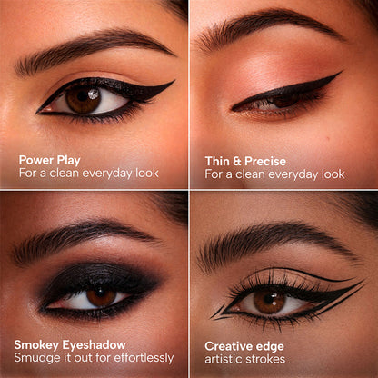 Baked Beauty Moonlit Supreme Kohl in Black, close-up of black baked eyeshadow pencil with sleek packaging and smooth texture.