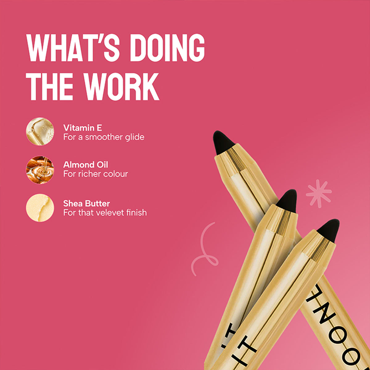 Baked Beauty Moonlit Supreme Kohl in black, baked eyeshadow with a smooth, shimmery finish and sleek black packaging.
