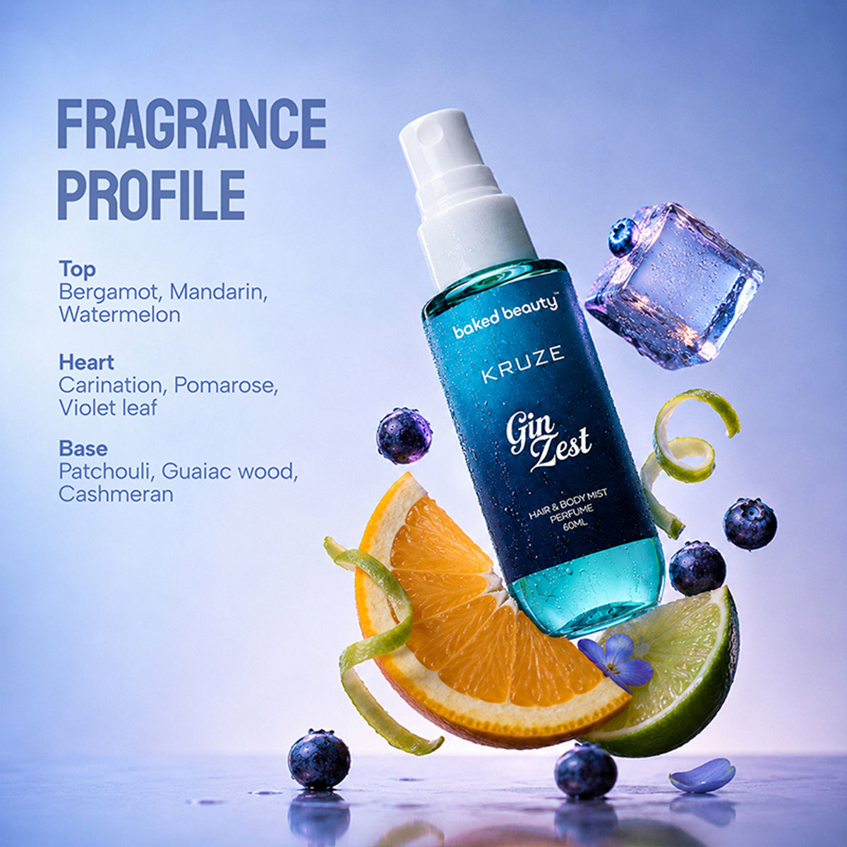 Baked Beauty Kruze Gin Zest Hair And Body Mist