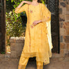 Dhiyona IE Floral Embroidered Pure Cotton Straight Kurta With Trousers & Dupatta