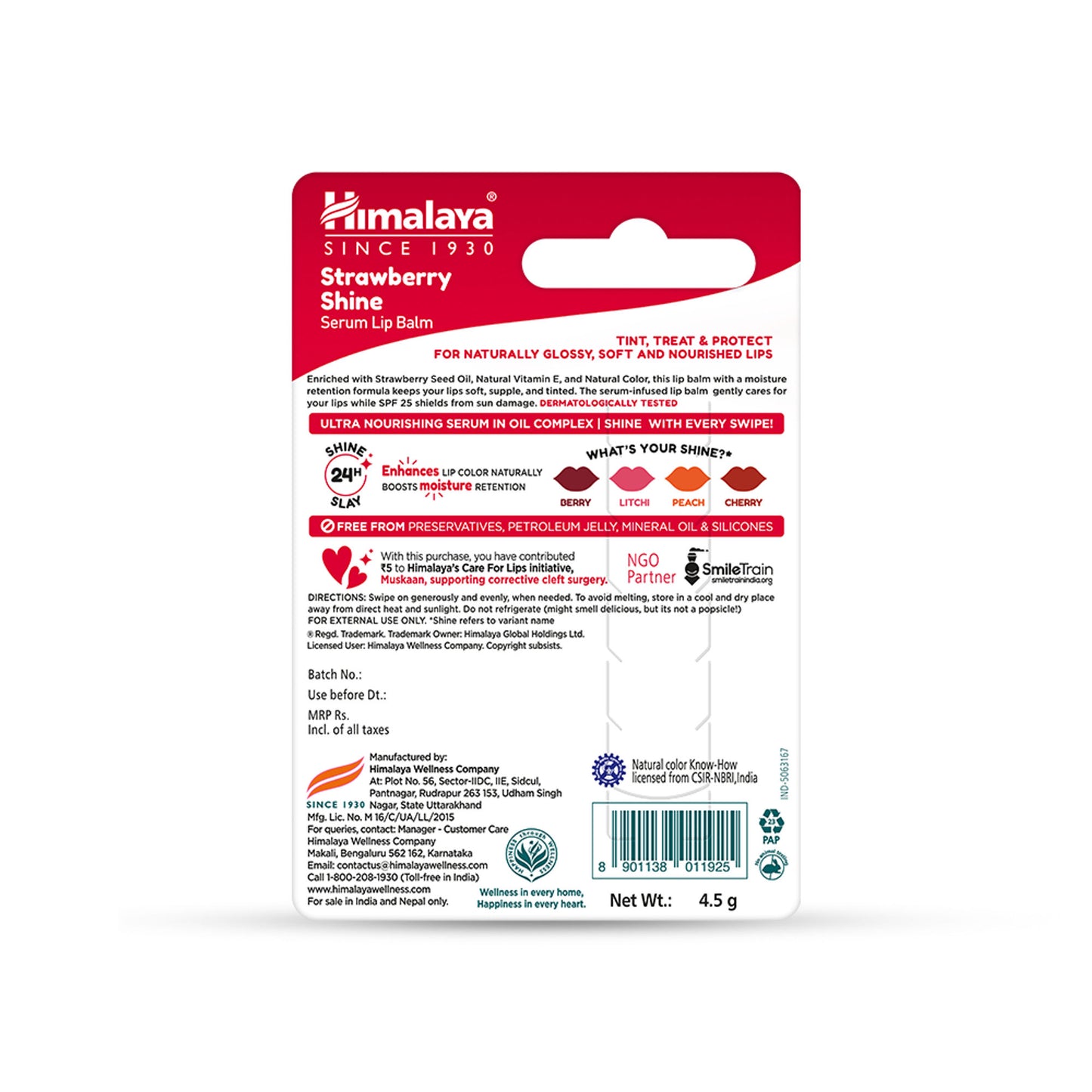 Himalaya Strawberry Shine Serum Lip Balm