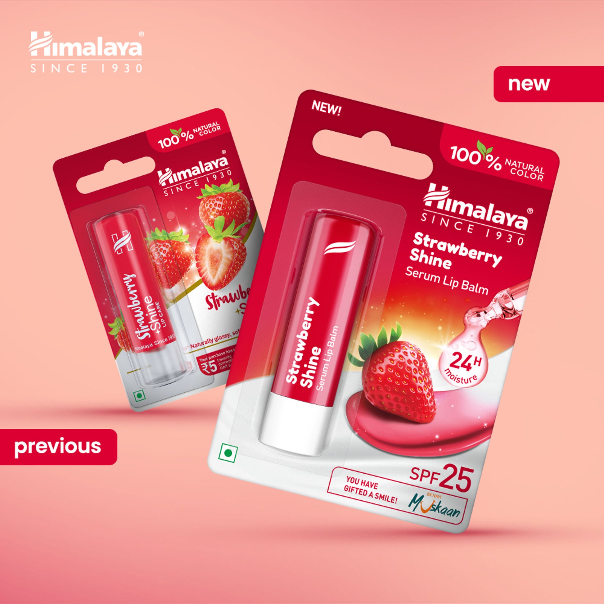 Himalaya Strawberry Shine Serum Lip Balm