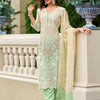 Dhiyona IE Floral Embroidered Sequinned Straight Organza Kurta With Trousers And Dupatta