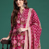 Dhiyona IE Floral Printed Angrakha Pure Cotton Kurta with Trousers & With Dupatta