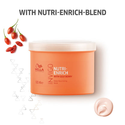 Wella Professionals Invigo Nutri Enrich Hair Mask For Dry, Frizzy & Damaged Hair with Goji Berry