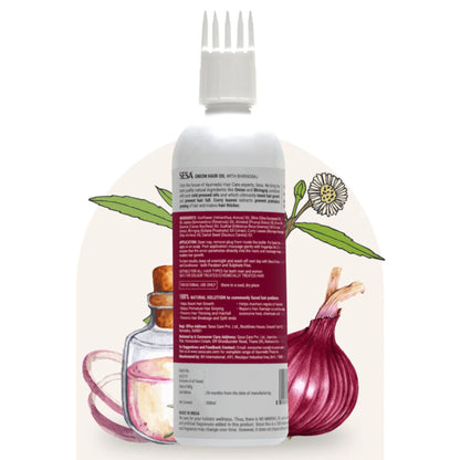 SESA Onion Hair Oil With Bhringraj & Herbal Extracts Comb Applicator Paraben Free - 200ml