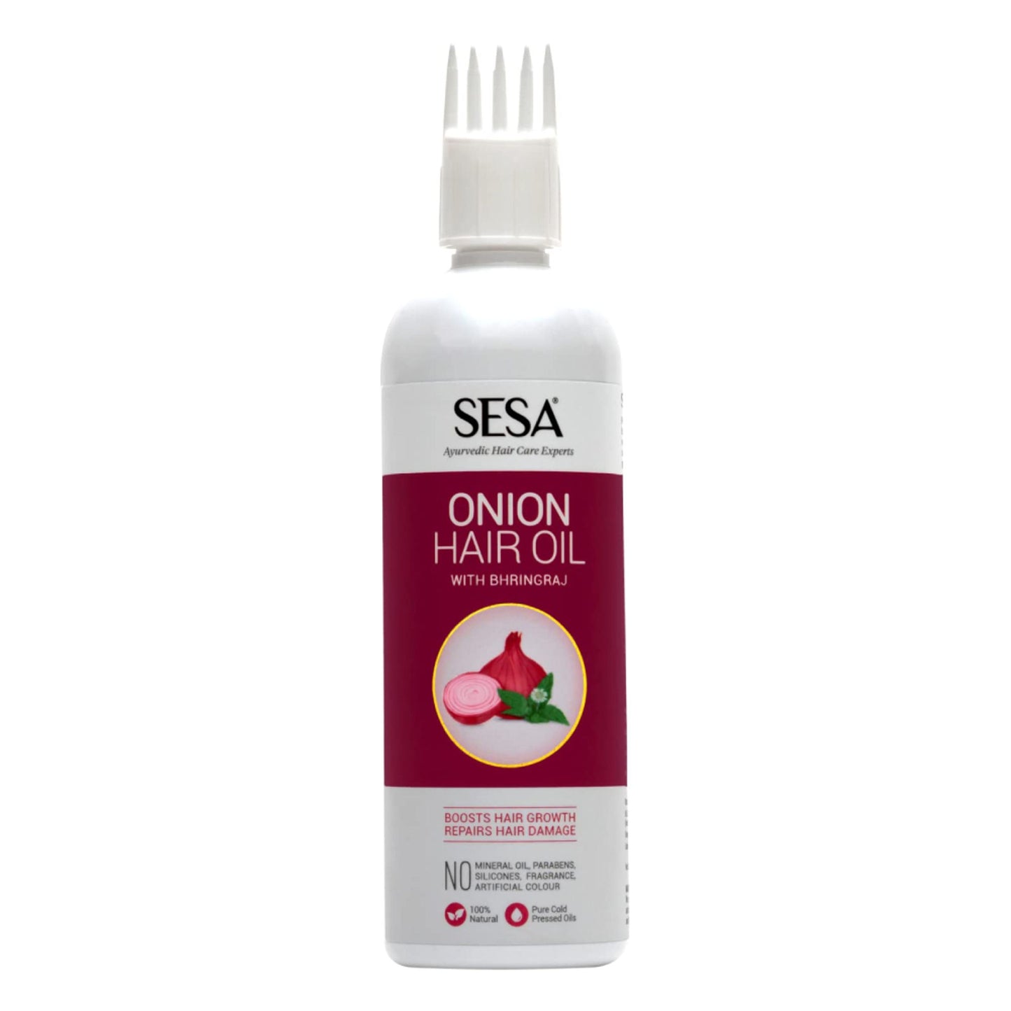 SESA Onion Hair Oil With Bhringraj & Herbal Extracts Comb Applicator Paraben Free - 200ml