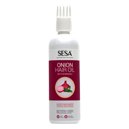 SESA Onion Hair Oil With Bhringraj & Herbal Extracts Comb Applicator Paraben Free - 200ml