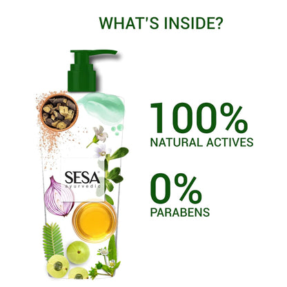 SESA Ayurvedic Anti Hairfall Shampoo Helps Reduces Hairfall With 6 Ayurvedic Herbs - 500ml