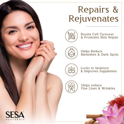 SESA 8% Kumkumadi Padma Night Cream 50g Skin Brightening, Helps Reduce fine lines & wrinkles