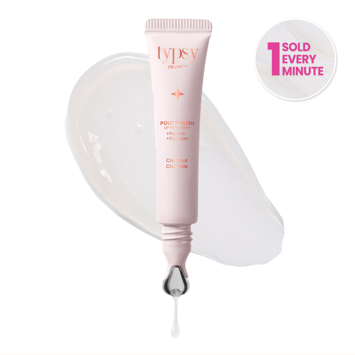 Typsy Beauty Glaze Pout Polish Peptide Lip Treatment Balm - 01 Coconut Crumble