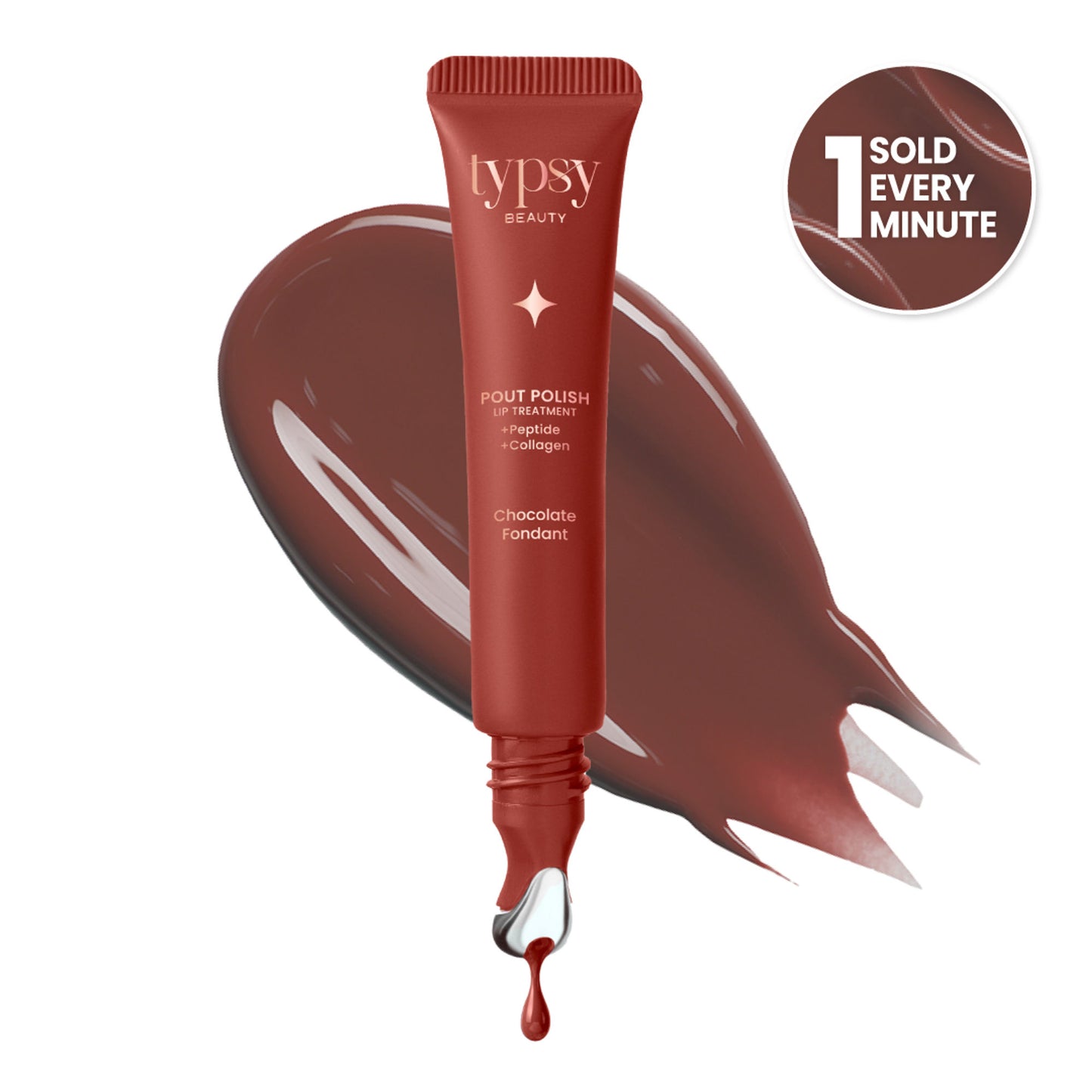 Typsy Beauty Glaze Pout Polish Peptide Lip Treatment Balm - 05 Chocolate Fondant