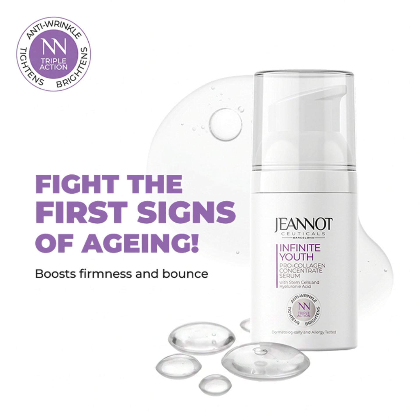 Jeannot Ceuticals Pro Collagen Concentrate Serum, Anti-Ageing Face Serum for Firmer &Plumper Skin