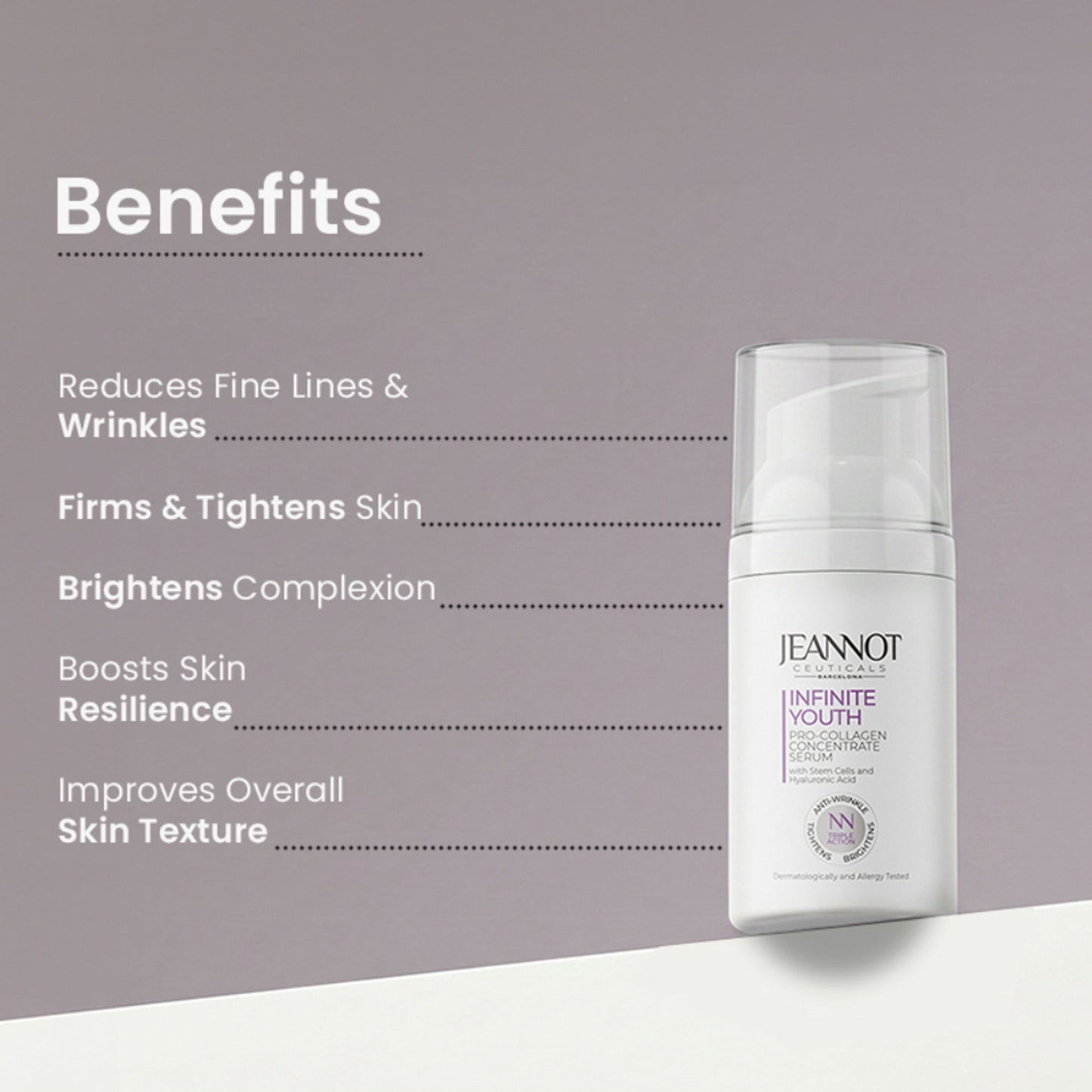 Jeannot Ceuticals Pro Collagen Concentrate Serum, Anti-Ageing Face Serum for Firmer &Plumper Skin
