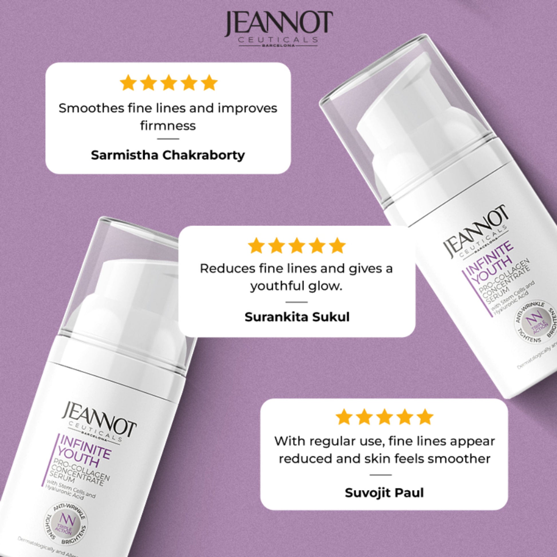 Jeannot Ceuticals Pro Collagen Concentrate Serum, Anti-Ageing Face Serum for Firmer &Plumper Skin
