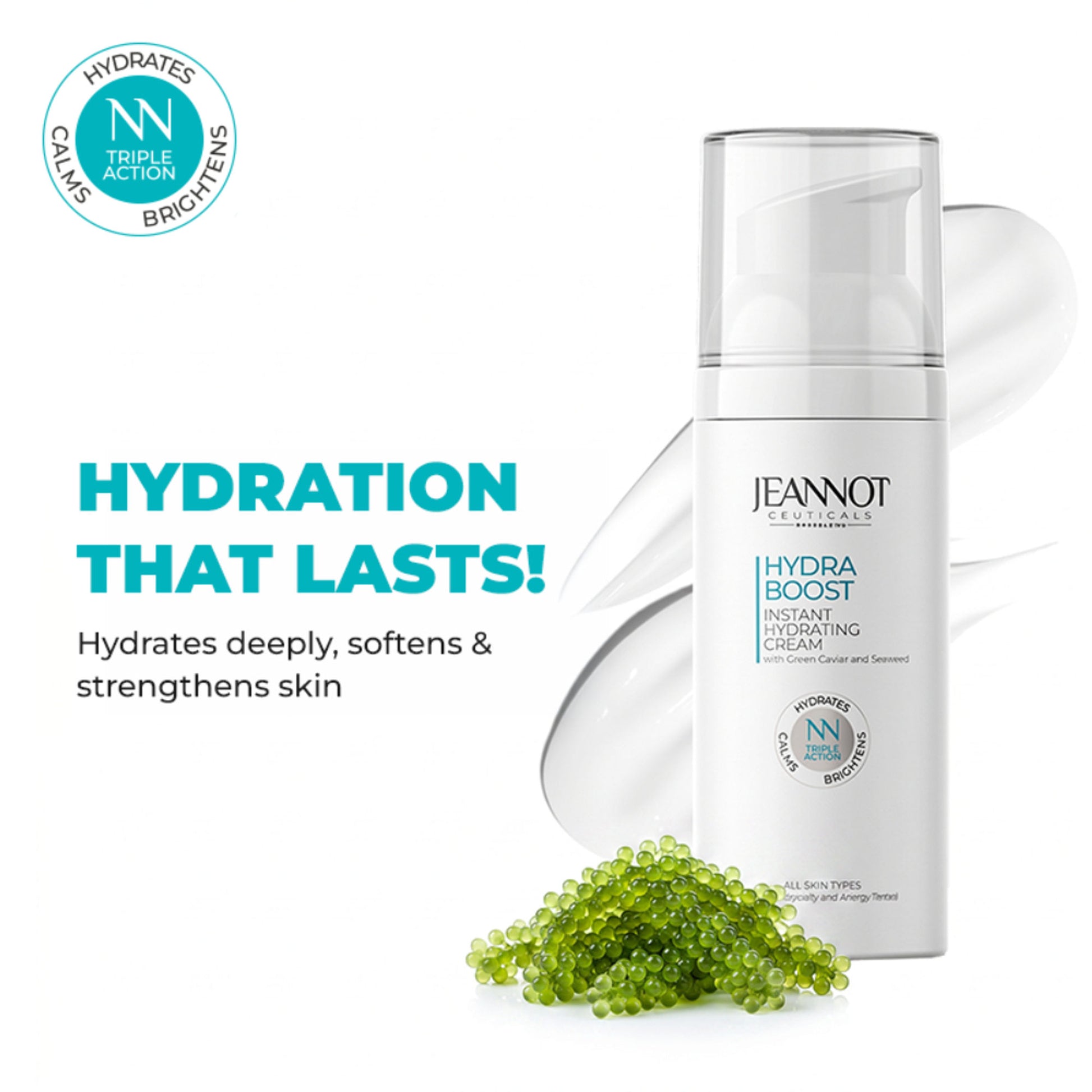 Jeannot Ceuticals Instant Hydrating Cream, Deep Moisture Face Cream for Dry & Sensitive Skin