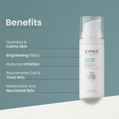 Jeannot Ceuticals Instant Hydrating Cream, Deep Moisture Face Cream for Dry & Sensitive Skin