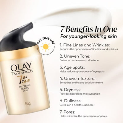 Olay Total Effects Day Cream With Spf 15, Fights 7 Signs Of Ageing With Niacinamide