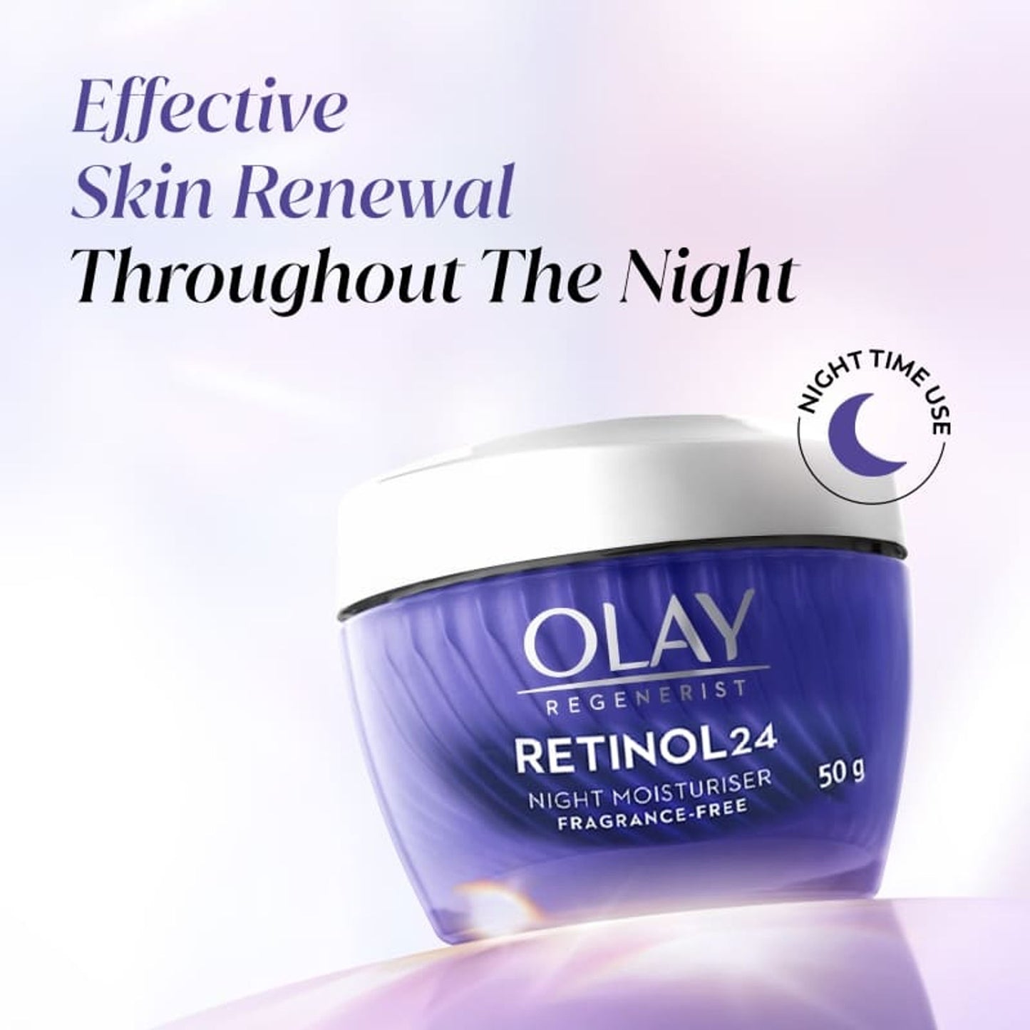 Olay Retinol Anti Ageing Night Cream For Youthful Looking Skin, No Irritation, Fragrance Free