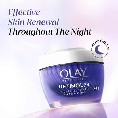 Olay Retinol Anti Ageing Night Cream For Youthful Looking Skin, No Irritation, Fragrance Free
