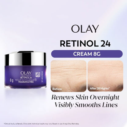 Olay Retinol Anti Ageing Night Cream For Youthful Looking Skin, No Irritation, Fragrance Free