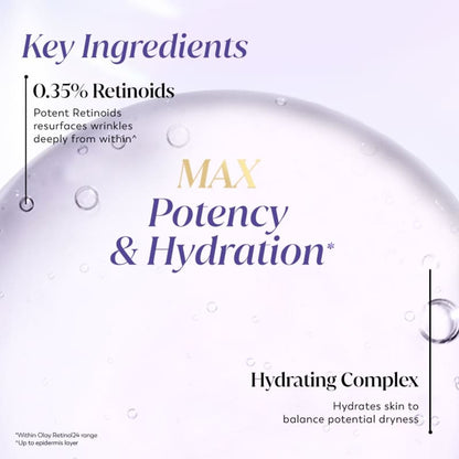 Olay Retinol 24 Max Anti Ageing Night Cream, Visibly Reduces Wrinkles In 7 Nights, Fragrance Free