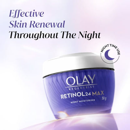 Olay Retinol 24 Max Anti Ageing Night Cream, Visibly Reduces Wrinkles In 7 Nights, Fragrance Free