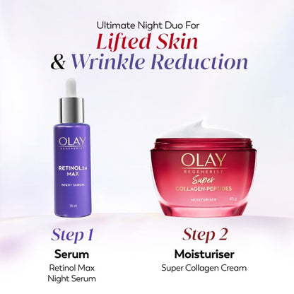 Olay Retinol 24 Max Anti Ageing Night Serum, Visibly Reduces Wrinkles In 7 Nights, Fragrance Free