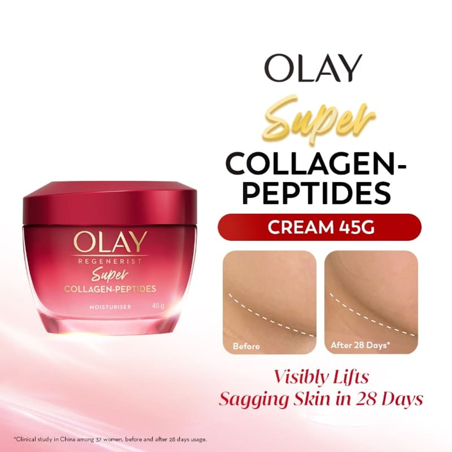 Olay Super Collagen Peptides Moisturizer For Firm & Lifted Skin, Reduces 5 Signs Of Ageing